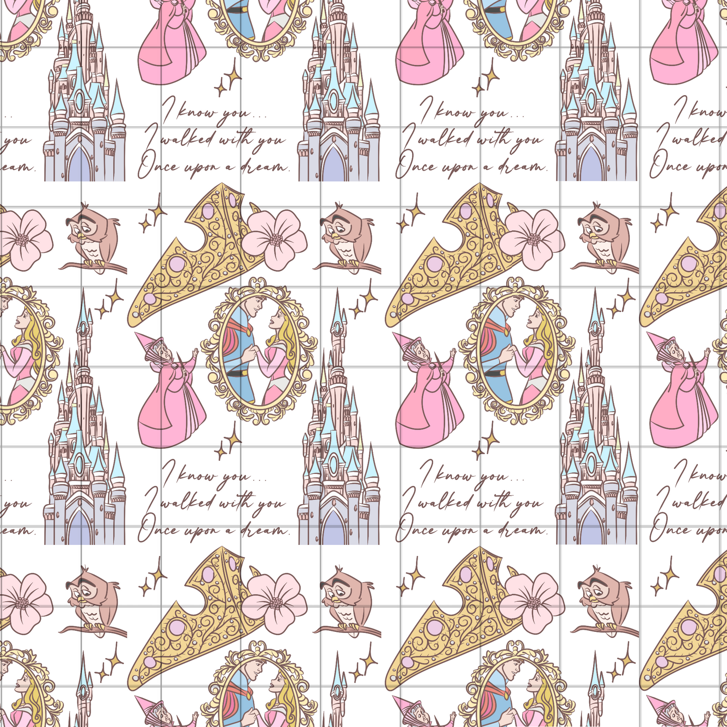 I know you… i walked with you once upon a dream Transparent Seamless Pattern