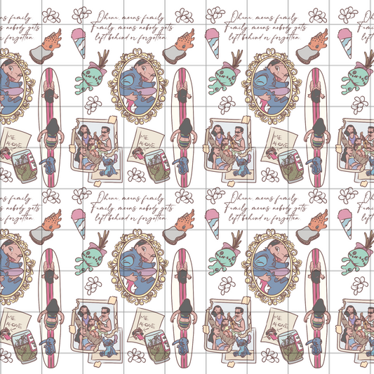 Ohana means family Seamless Pattern