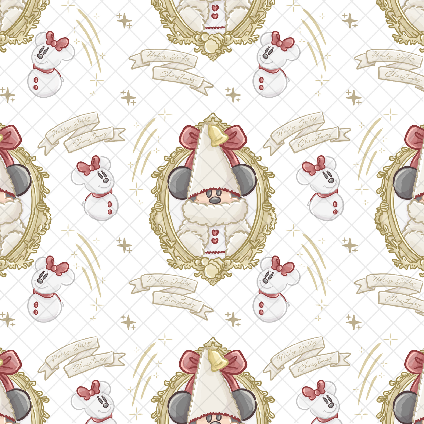 Gnome Xmas Transparent Seamless Pattern