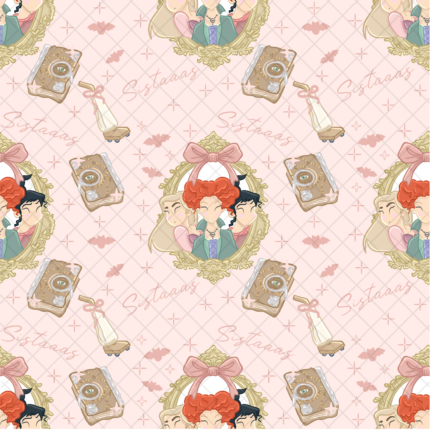 Sistaaas Halloween Pink Seamless Pattern