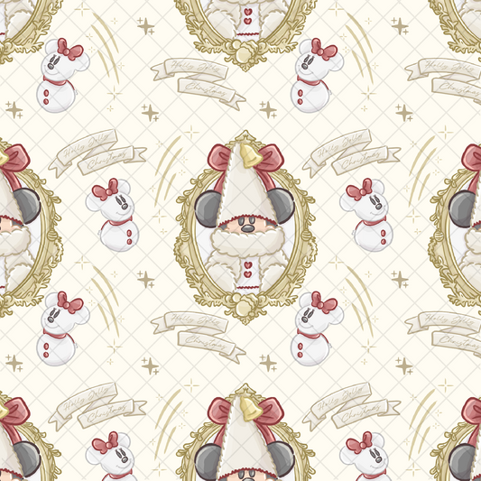 Gnome Xmas Cream Seamless Pattern