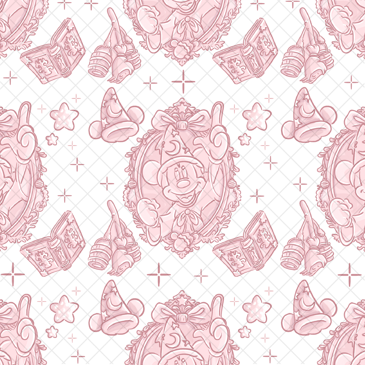 Sorcerer Xmas Pink Seamless Pattern