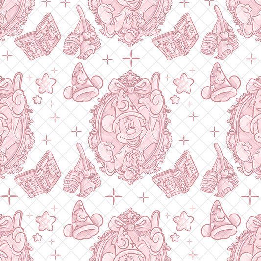 Sorcerer Xmas Pink Seamless Pattern