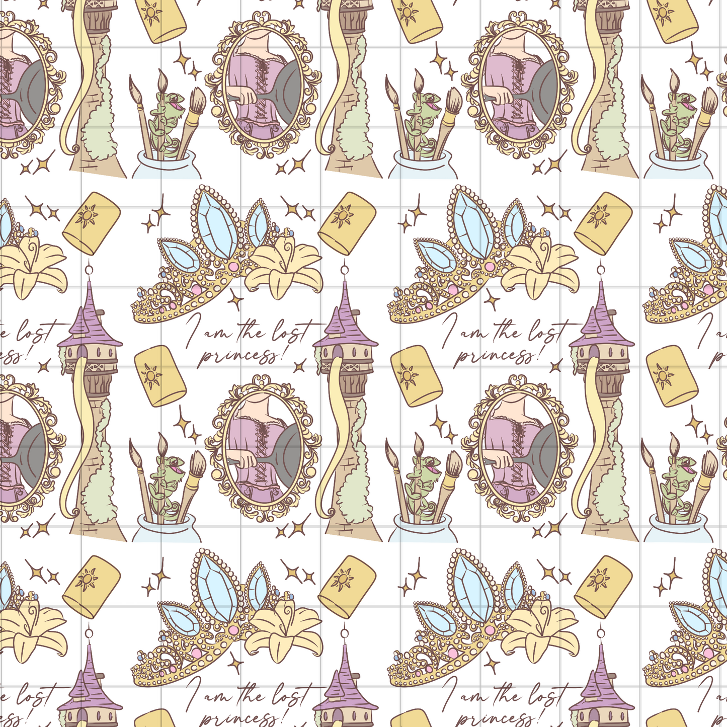 I am the lost princess Transparent Seamless Pattern