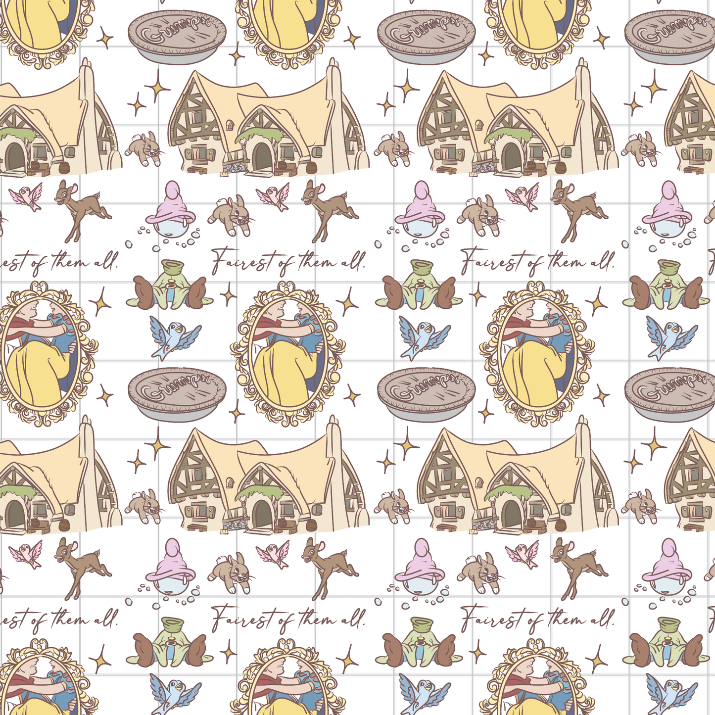 Fairest of them all Transparent Seamless Pattern