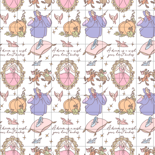 A dream is a wish your heart makes Transparent Seamless Pattern