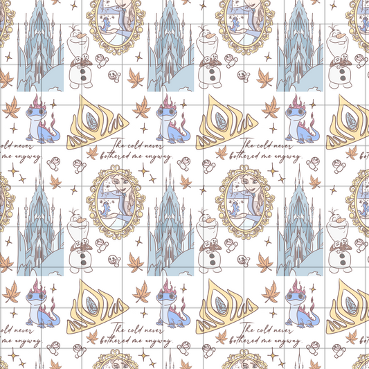 The cold never bothered me anyway Transparent Seamless Pattern