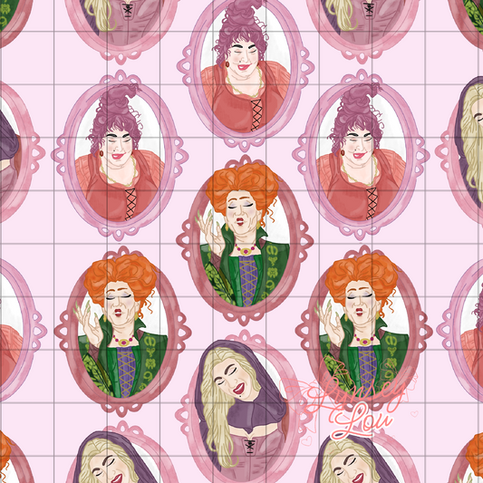 Sanderson Sisters Lilac Seamless Pattern